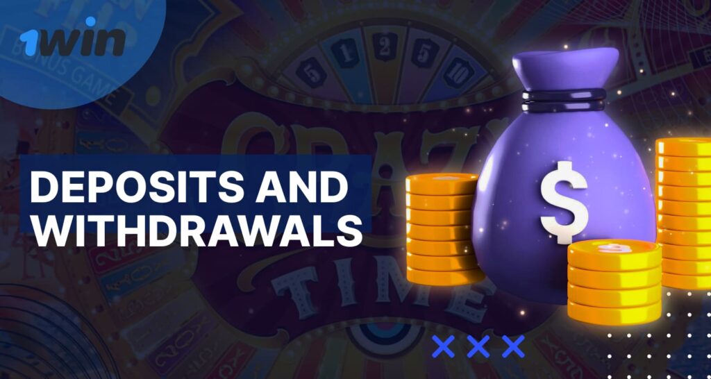 1win India Crazy Time operations with funds how to easily deposit funds to your account and withdraw them